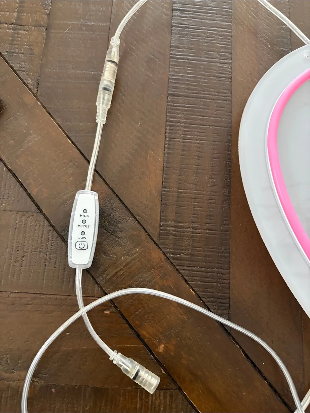 personalized light up heart name VIOLET plug in hanging light pink